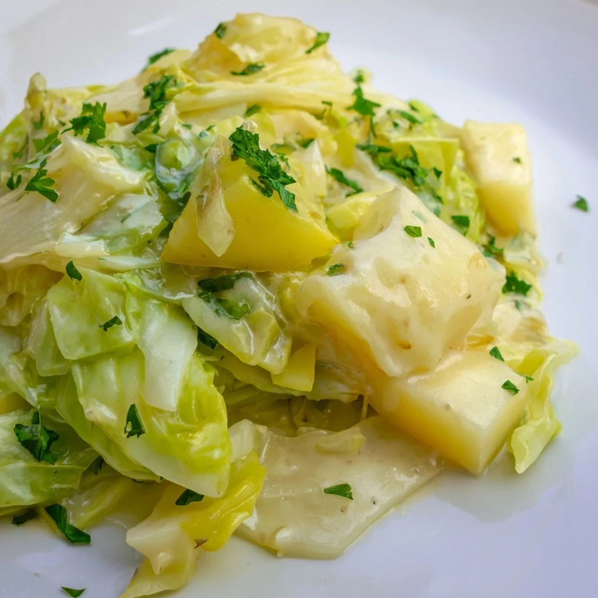 Ein köstliches Rezept für cremig gekochten Kohl, perfekt zu einem festlichen Abendessen.  