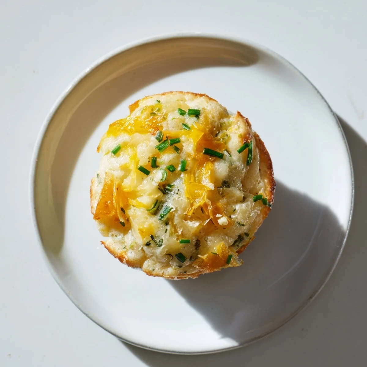 Freshly baked German savoury muffins, a delightful vegetarian treat with chives and a hint of onion.