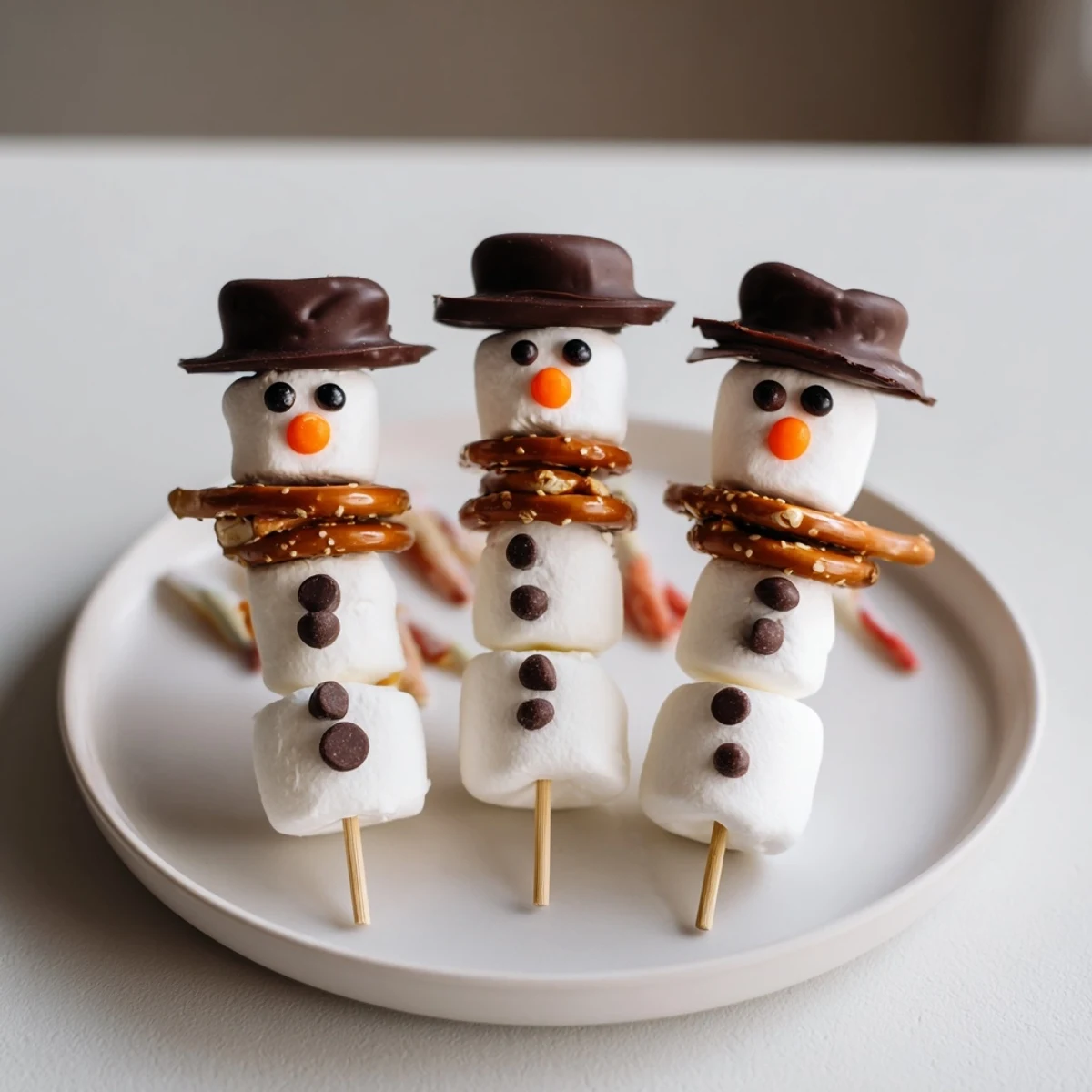 Marshmallow Schneemann Sticks