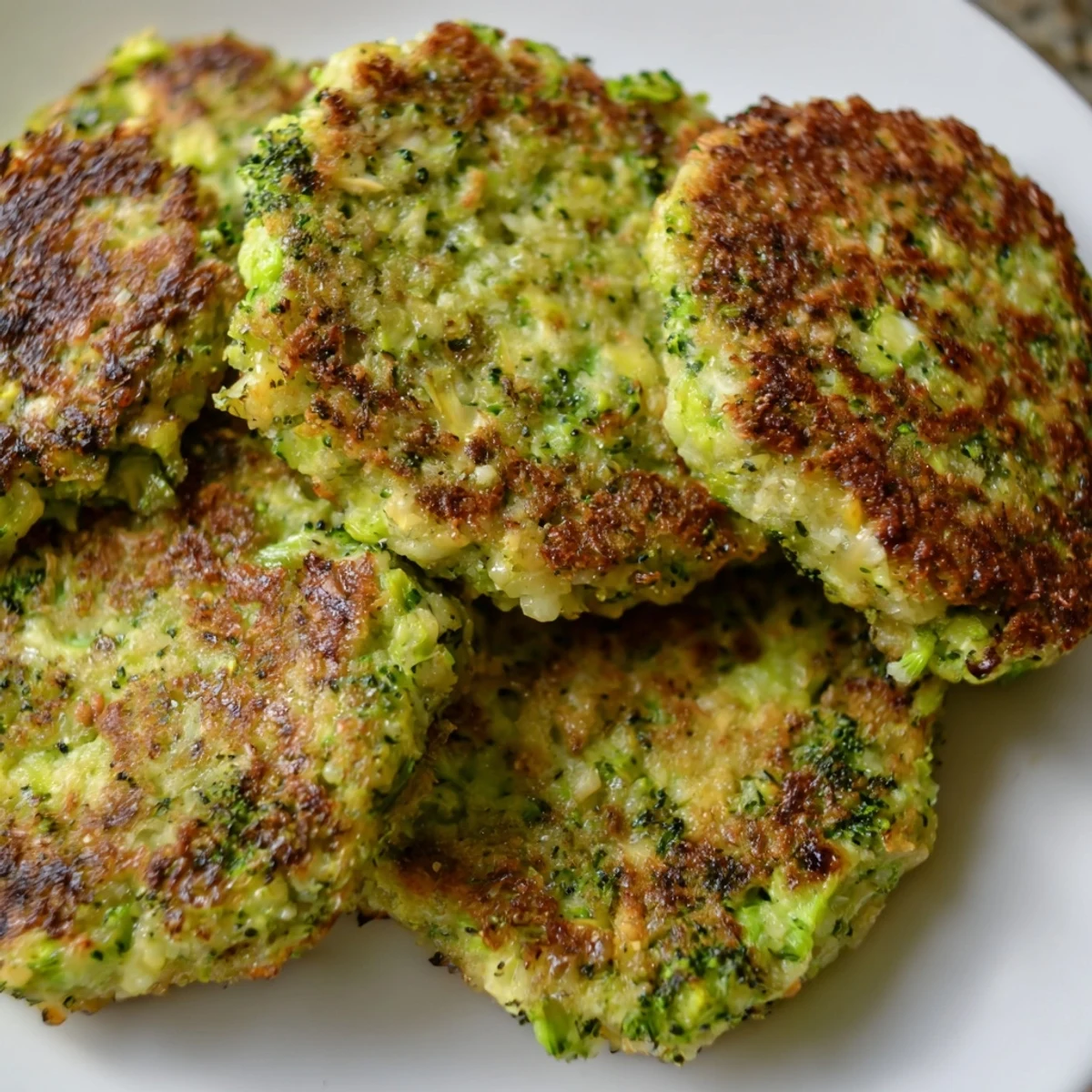 Plated Cheesy Broccoli Patties alongside a dipping sauce, such as yogurt—a flavorful, vegetarian meal.