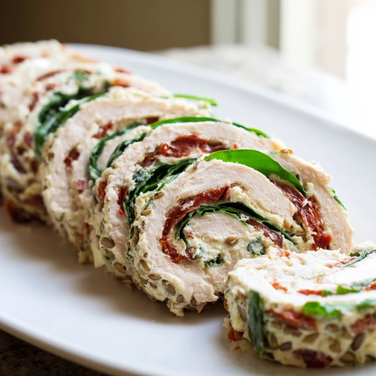 Savory sun-dried tomato turkey roll-ups, beautifully rolled and ready to eat, a perfect easy Italian-inspired lunch.