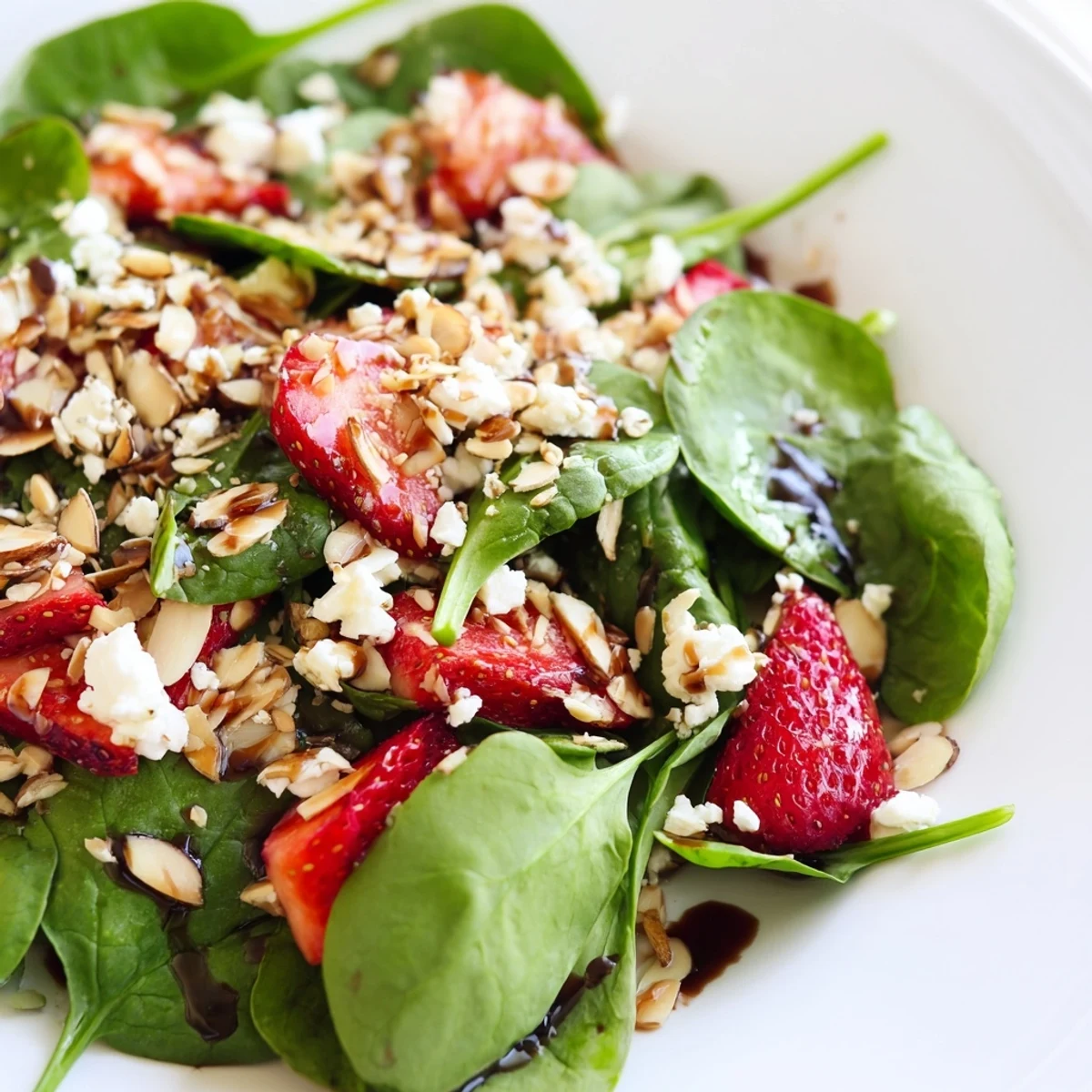 Erdbeer Spinat mit Feta