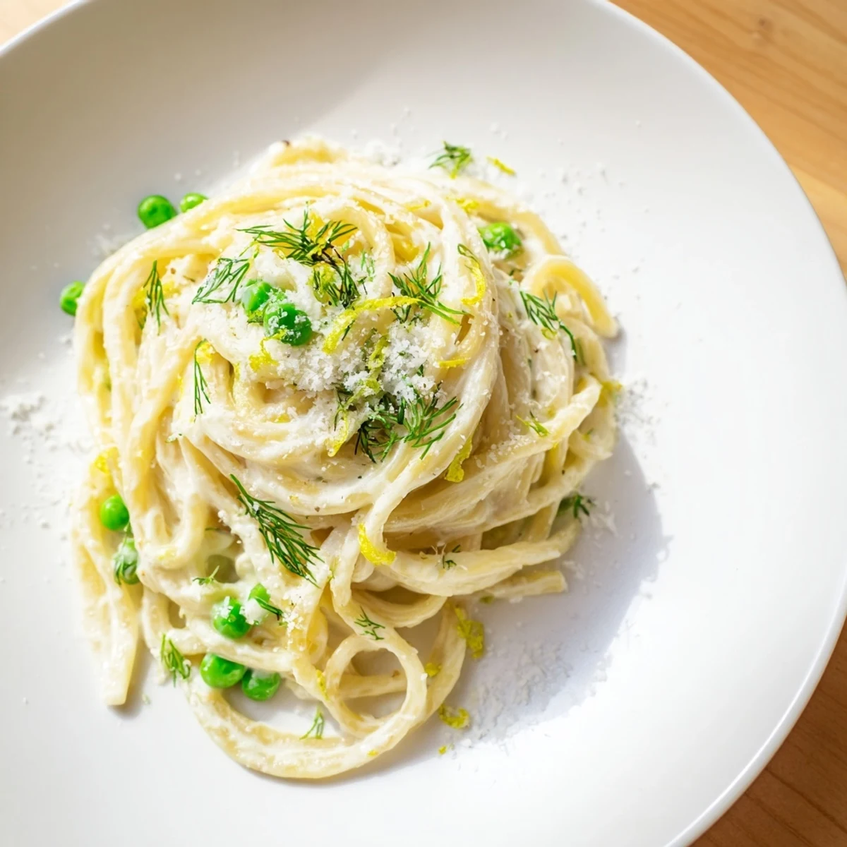 Delicious Creamy Dill Pasta with fresh dill and parmesan, ready for a flavorful meal.
