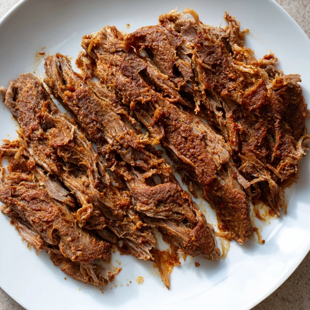 A close-up shot of the savory Omani Shuwa, showcasing the marinated, falling-apart meat in the pan.
