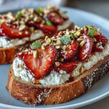 Erdbeer Ricotta Honig Toast