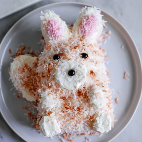 A whimsical spring bunny carrot cake, frosted and festive, ready for a special celebration.