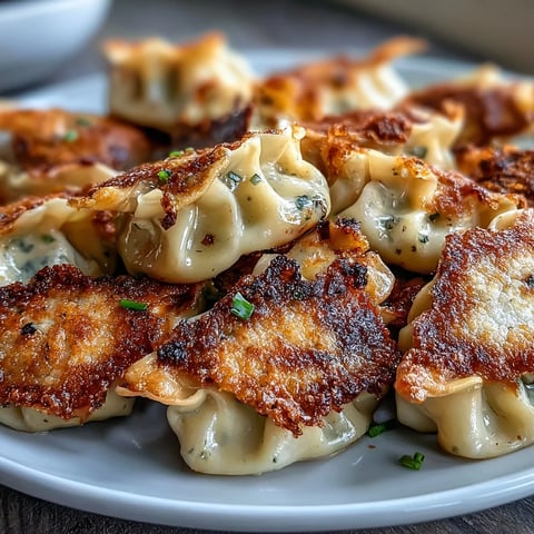 Smash Dumplings mit knusprig goldenen Böden und würziger Füllung auf einer heißen Gusseisenpfanne