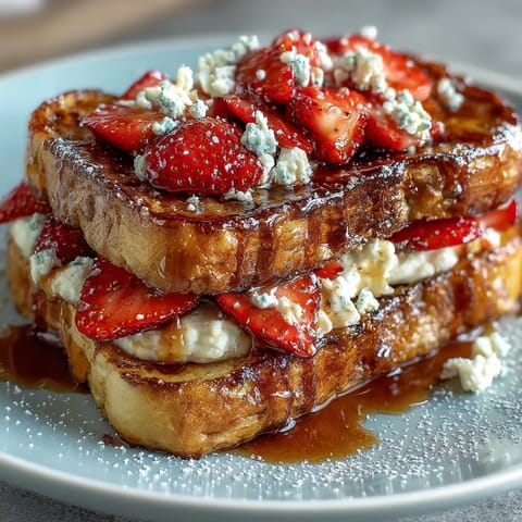 Frischer Erdbeeren-Frühstücksauflauf mit goldbrauner Kruste und cremiger Füllung