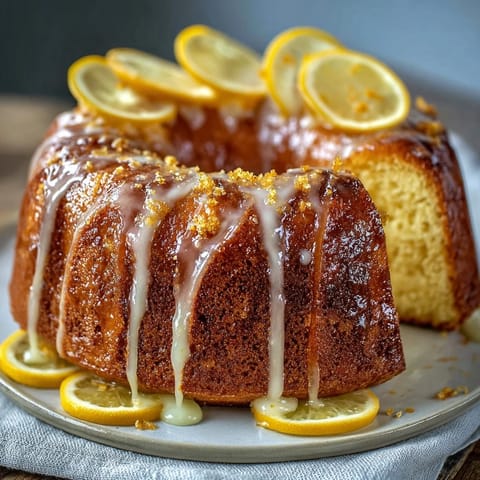 Limoncello-Pfundkuchen mit Zitronenglasur, saftig und aromatisch, mit goldener Kruste und glänzendem Guss.