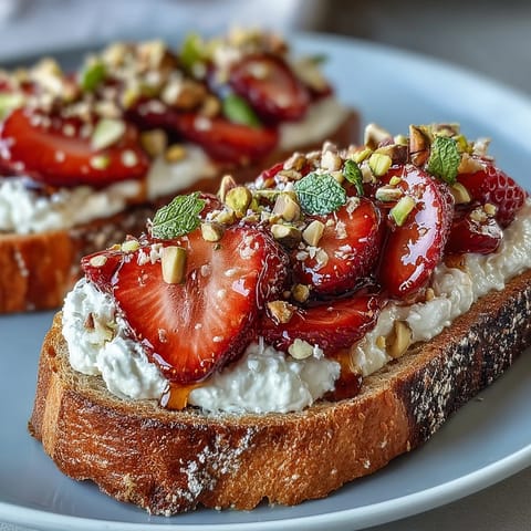 Erdbeer Ricotta Honig Toast