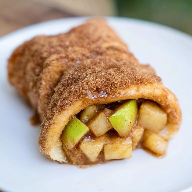 Close-up of freshly baked German apple fritter rolls, showcasing the soft dough and apple filling.