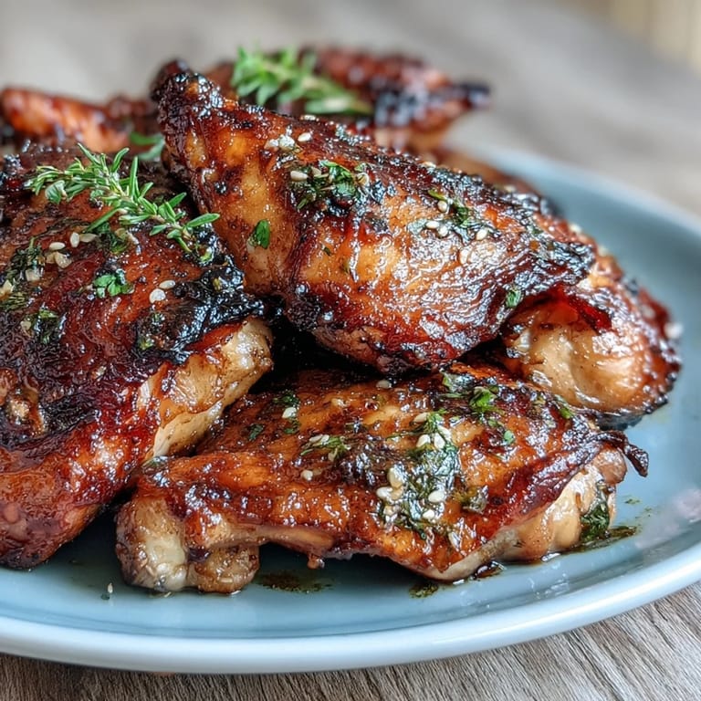 Saftige Hähnchenschenkel in einer süß-würzigen Honig-Knoblauch-Sauce, perfekt für ein schnelles Familienessen.  
