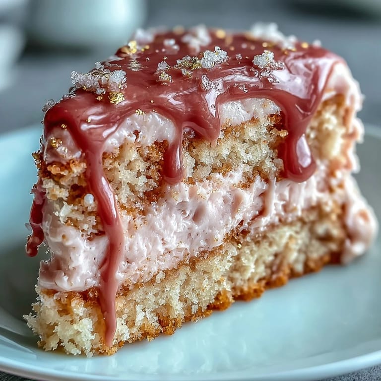 Zarter Rosé-Velvet-Kuchen mit luxuriöser Frischkäse-Frosting und kunstvollem Gold-Drip, ideal für eine unvergessliche Brautparty.