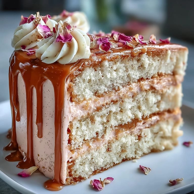 1. Bridal Shower Rosé Velvet Cake mit goldenem Drip – eleganter roséfarbener Kuchen mit glänzender Goldverzierung für festliche Anlässe.